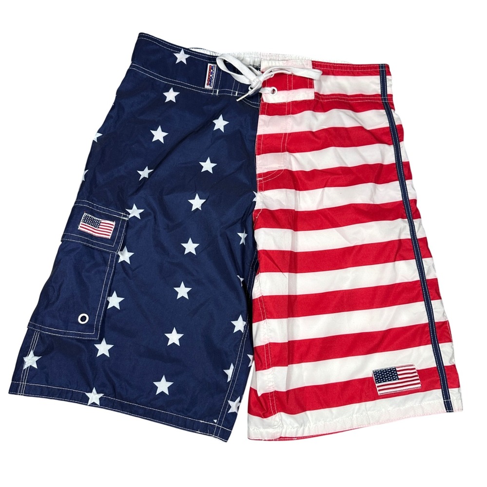 Exist Mens American Flag Board Shorts Stars Stripes Patriotic Swim Trunks Small